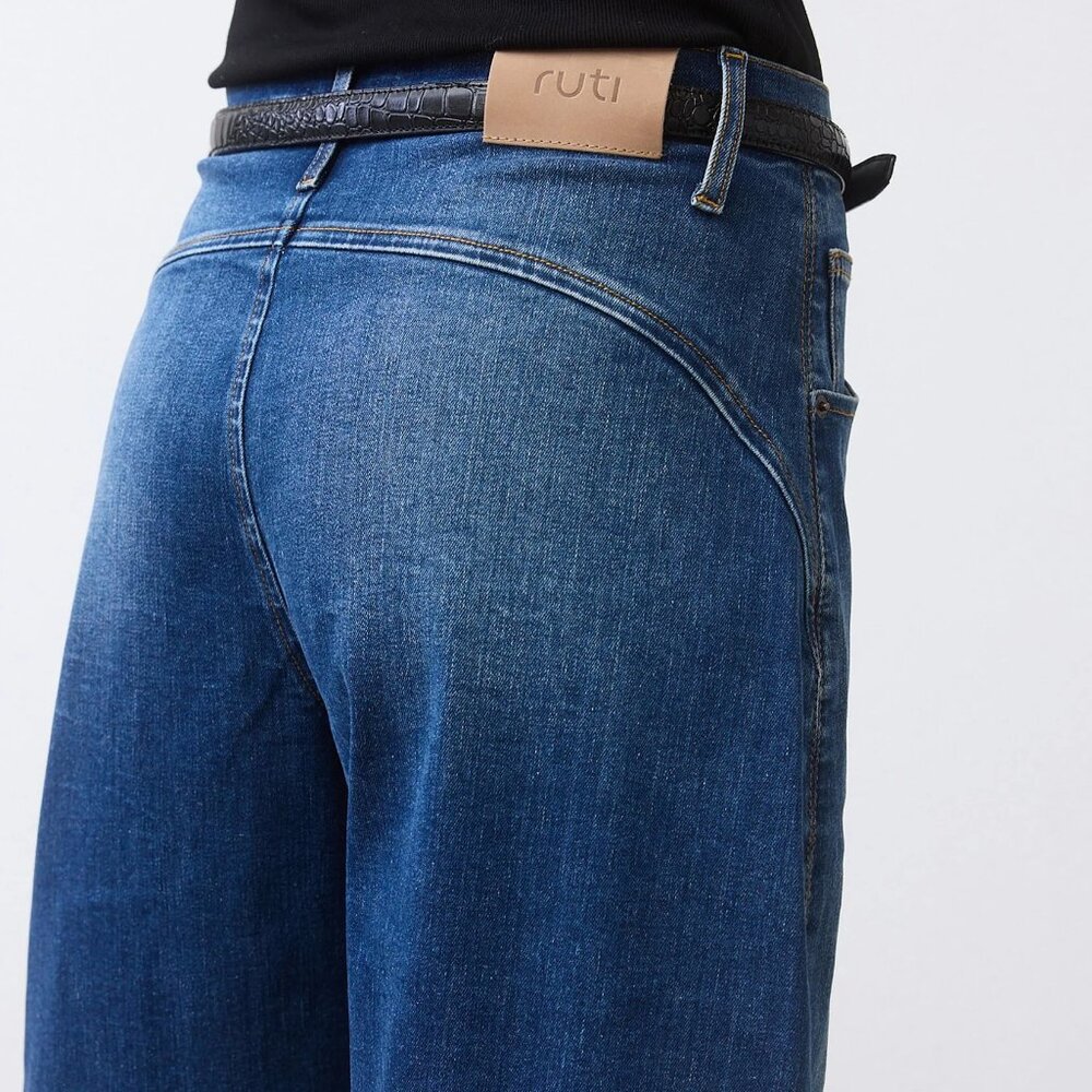 NEW Ruti Petite Denim Wide-ish Pants, Medium Wash, 8P - Picture 7 of 15